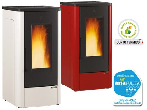 Stufa a Pellet ventilata rivestimento in acciaio 10 kW Dahiana Nordica Extraflame