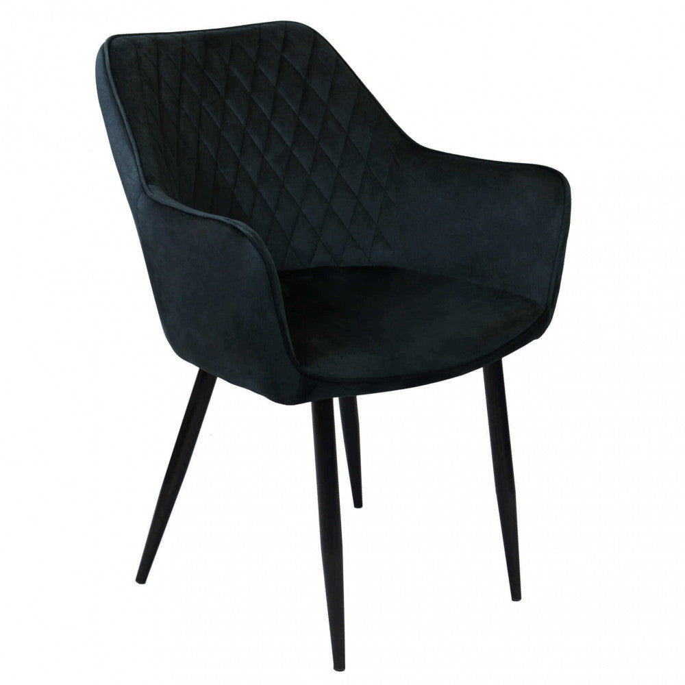 Sedia poltrona design da interno con struttura in metallo e seduta rivestita in velluto Dobby