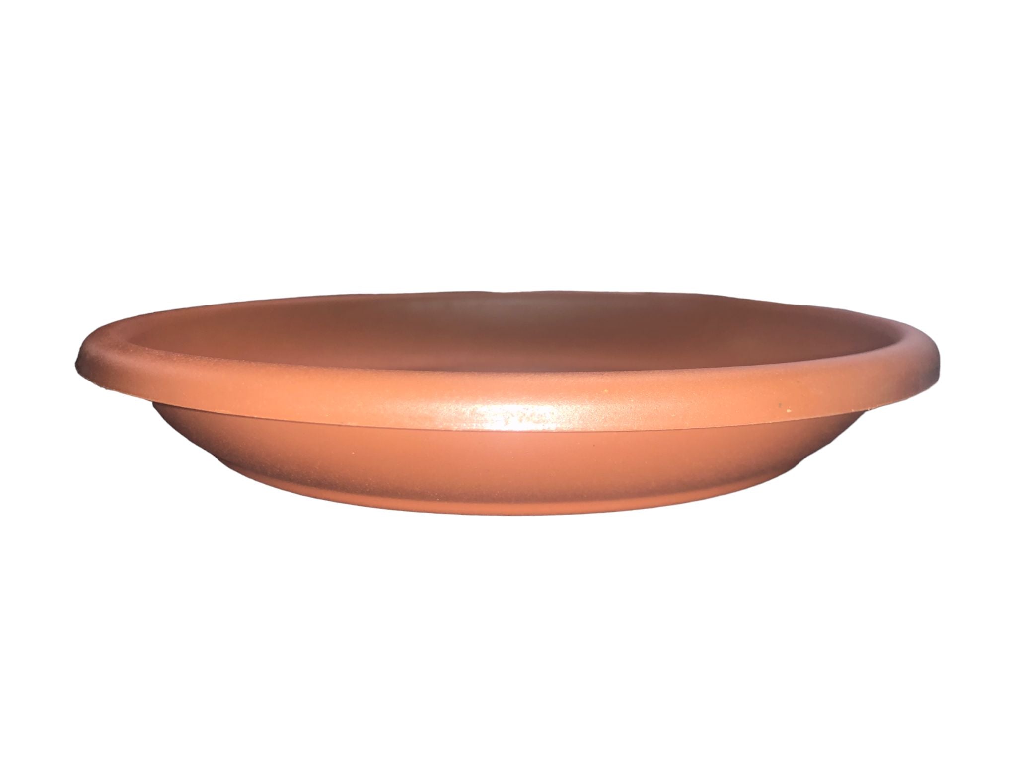 Sottovaso tondo in resina color terracotta Deroma