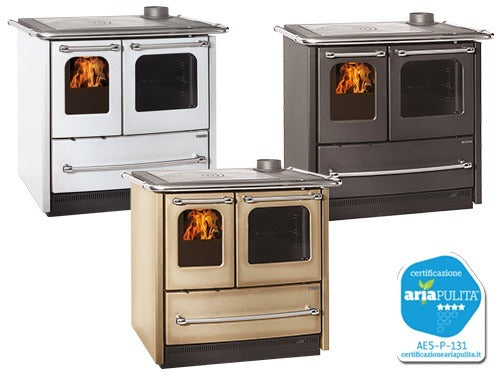 Stufa Cucina a legna in acciaio porcellanato con forno Easy Evo 2.0