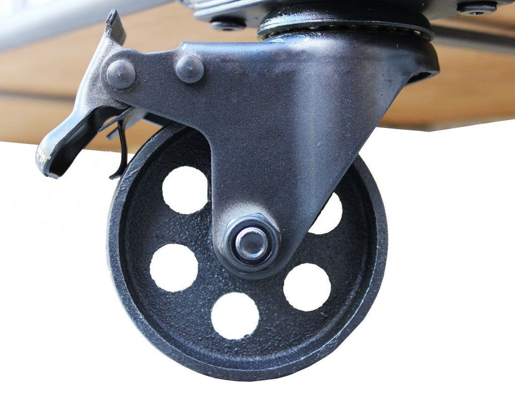 Mobile carrellino da interno scaffale in metallo e legno con ruote a 3 –  Briconess Business Italia