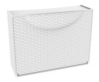 Scarpiera modulare impilabile con sportello largo effetto rattan Harmony