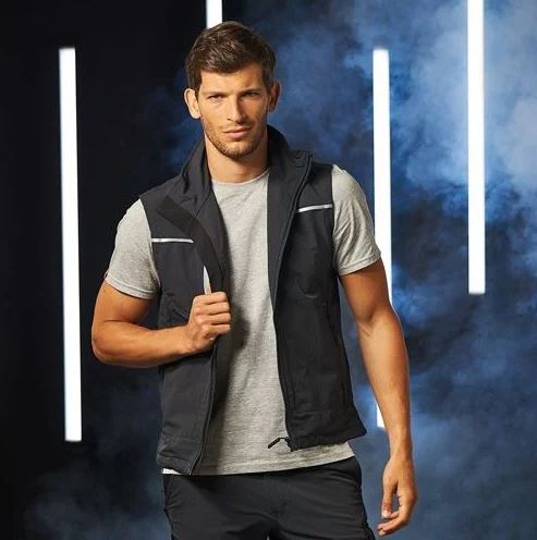 Gilet smanicato da lavoro black carbon Saturn U-POWER