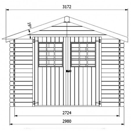 Casetta Garden Wooden Cottage a doghe in legno 270x270 cm con finestre Monte Bianco