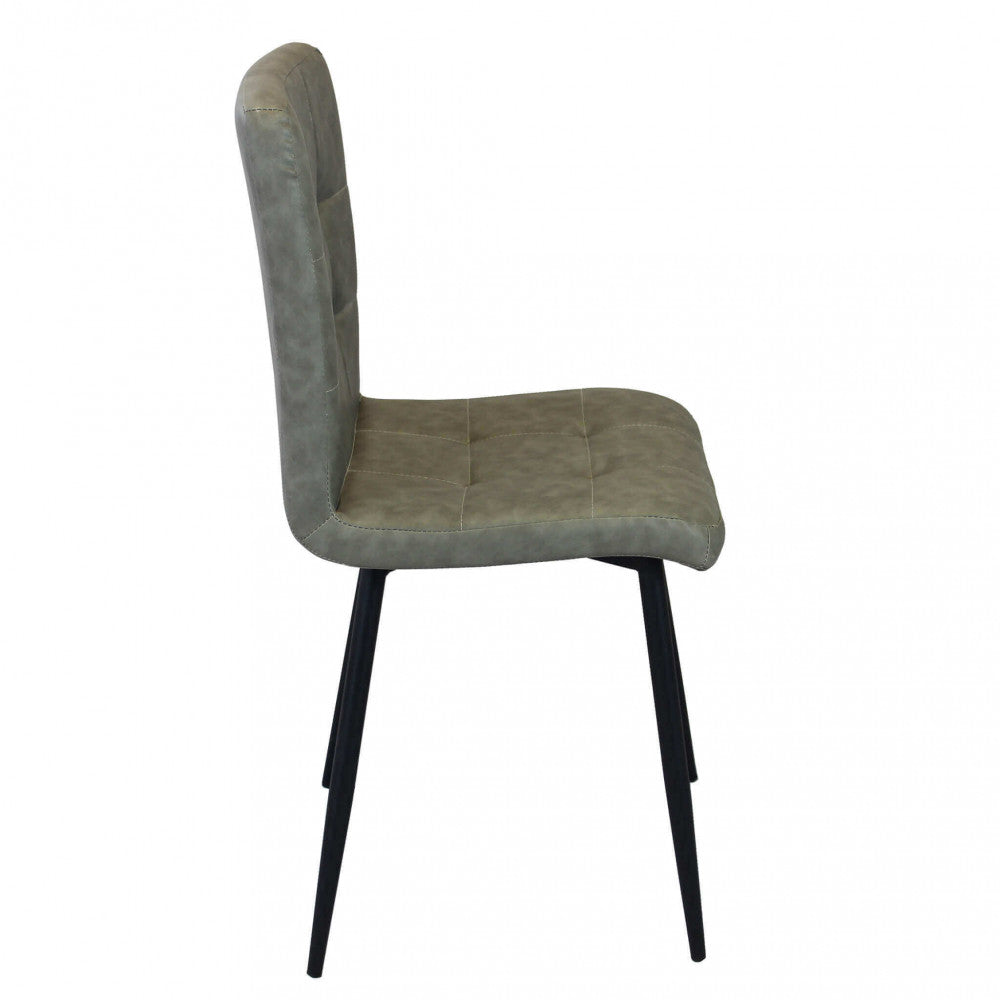 Sedia da interno sala da pranzo con struttura in metallo e seduta larga rivestita in ecopelle Ginter