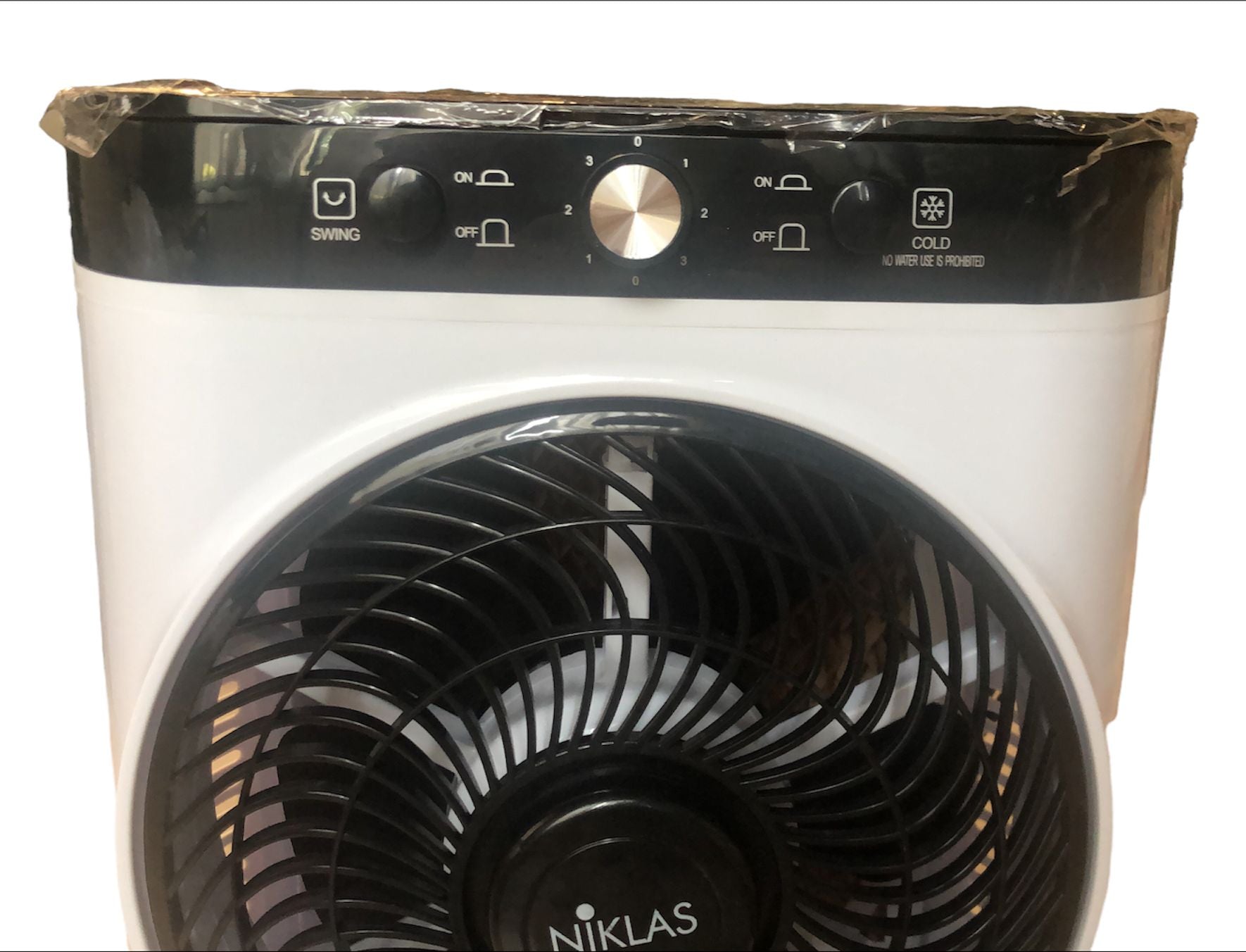 Ventilatore evaporativo oscillante raffrescatore a 3 velocità con ruote Icespace NIKLAS