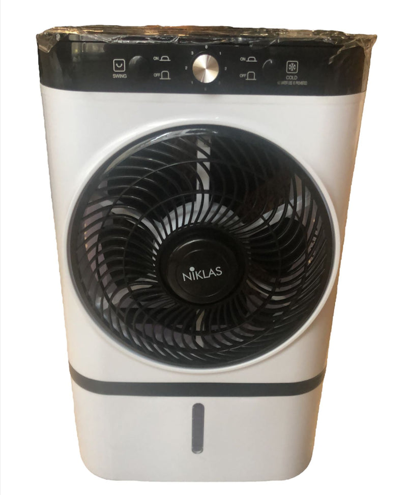 Ventilatore evaporativo oscillante raffrescatore a 3 velocità con ruote Icespace NIKLAS