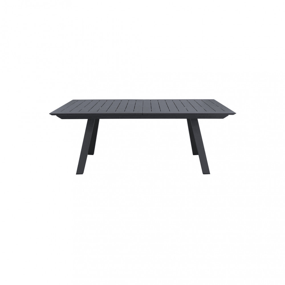 Tavolo allungabile da esterno in alluminio con piano effetto doghe Lyse