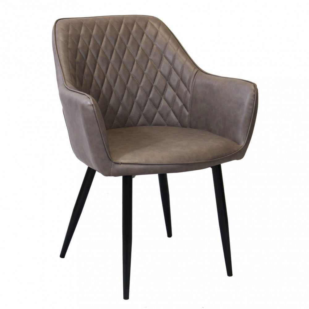 Sedia poltrona da interno con struttura in metallo e seduta larga imbottita rivestita in ecopelle Chair XL