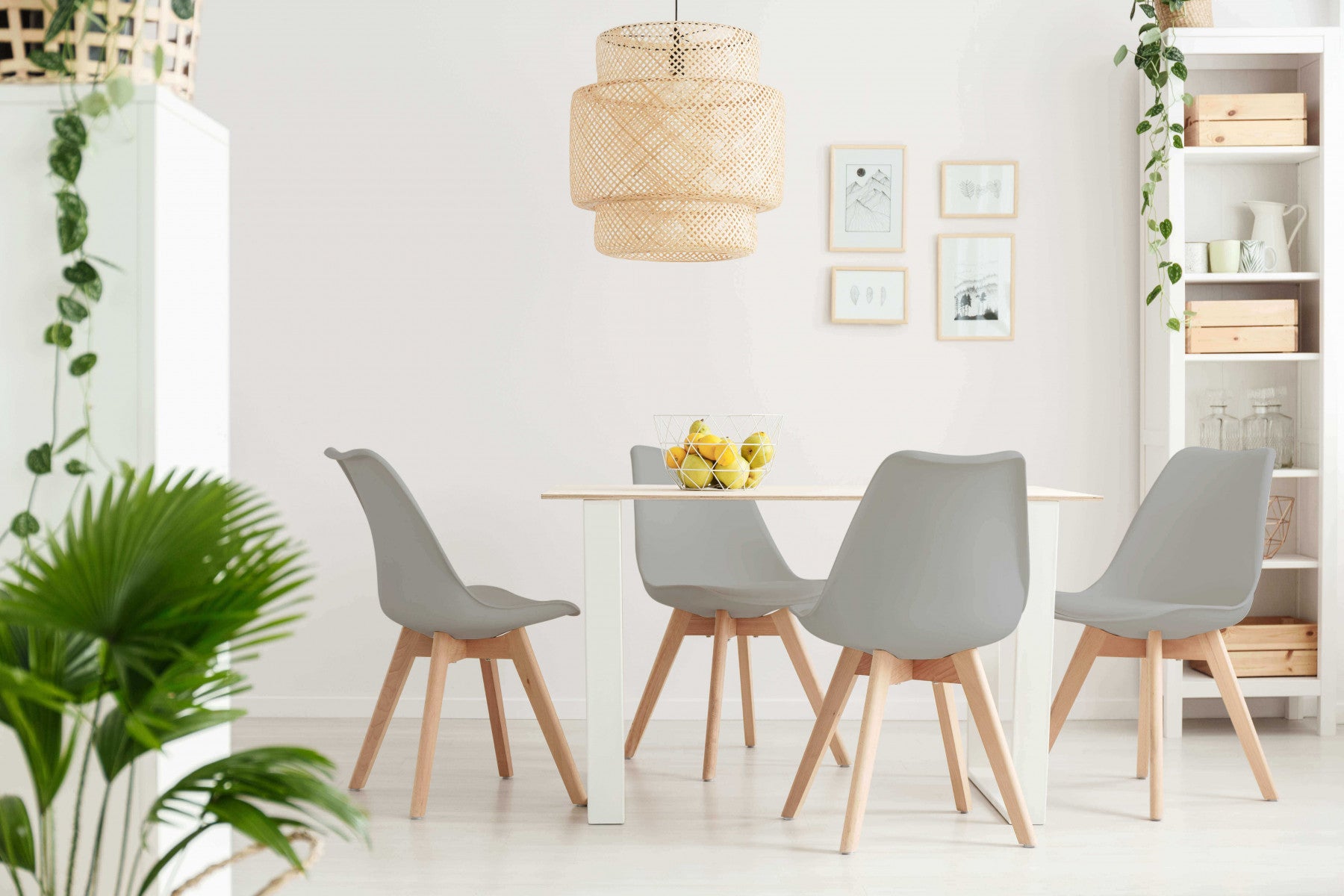 Sedia da interno in legno e materiale plastico con seduta imbottita Gary