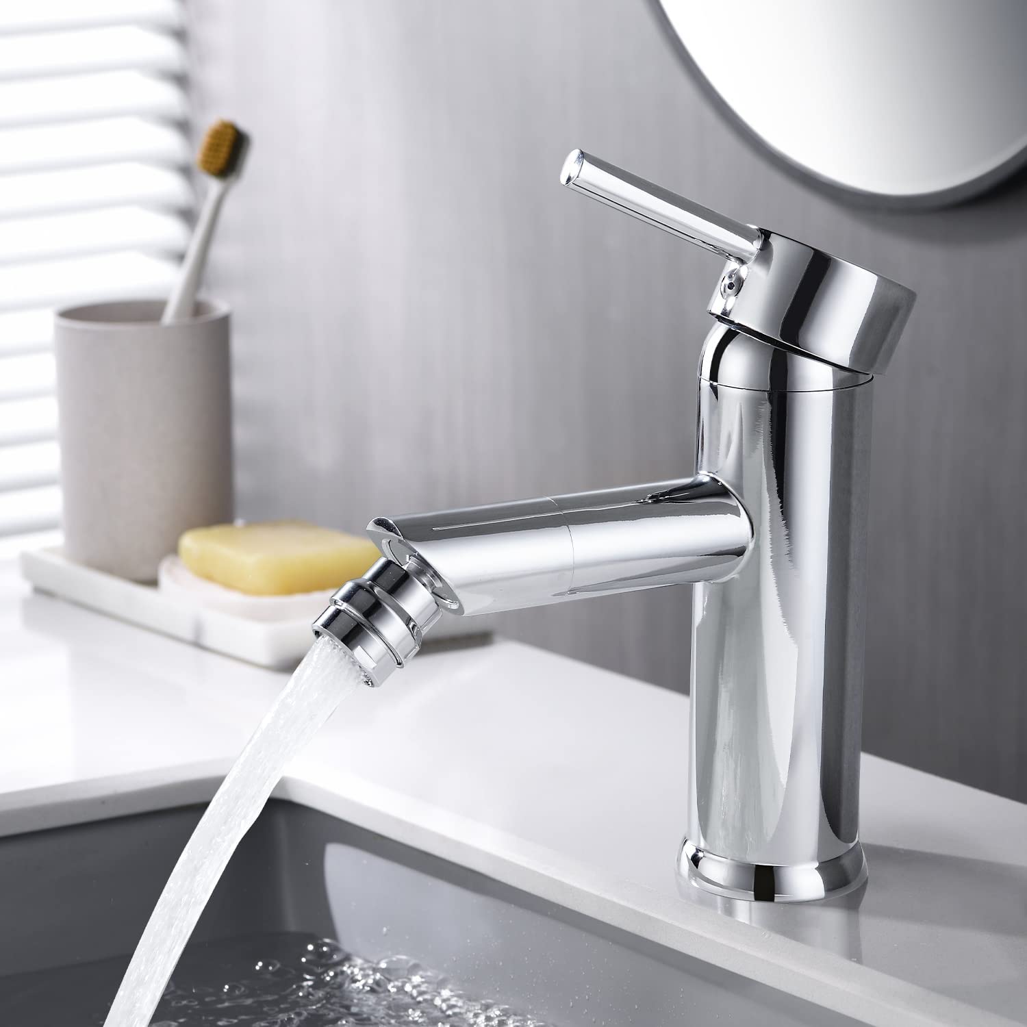 Miscelatore in ottone con impugnatura zincata per Bidet Atlantik