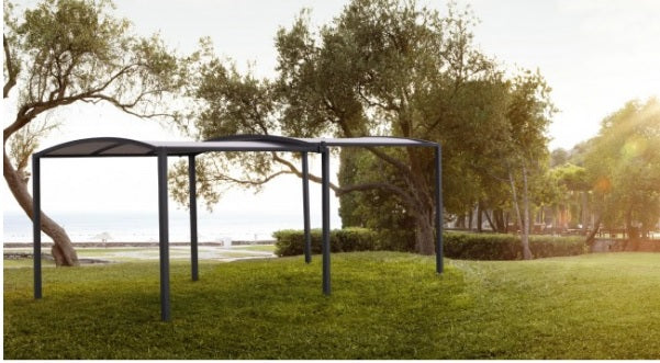 Gazebo pergola allungabile telescopico da 3 a 6 mt con struttura in acciaio e telo in poliestere Michelle