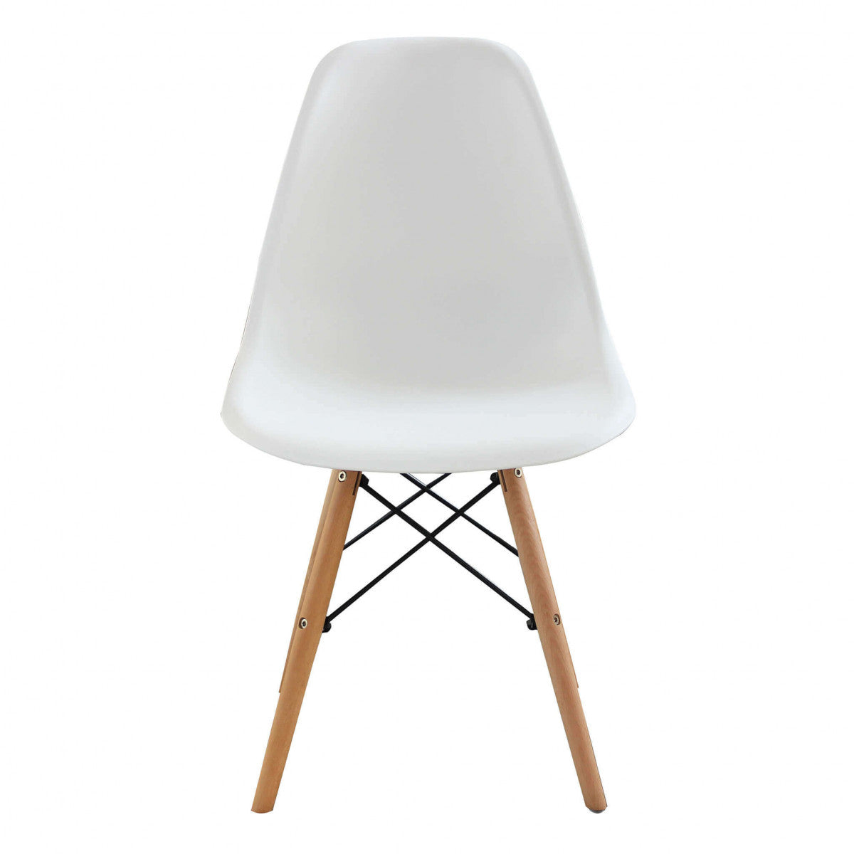 Sedia da interno in legno con seduta in ABS e tiranti in acciaio Romeo