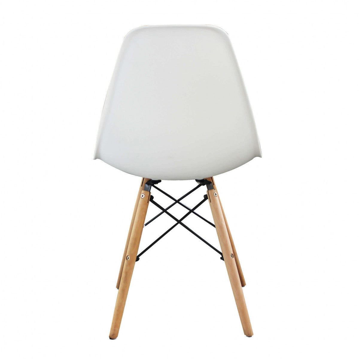 Sedia da interno in legno con seduta in ABS e tiranti in acciaio Romeo