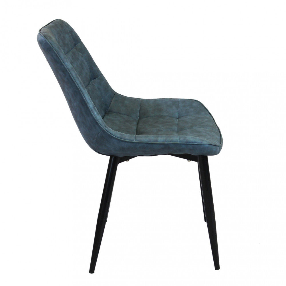 Sedia larga da interno sala da pranzo con struttura in metallo e seduta morbida rivestita in ecopelle No Arm