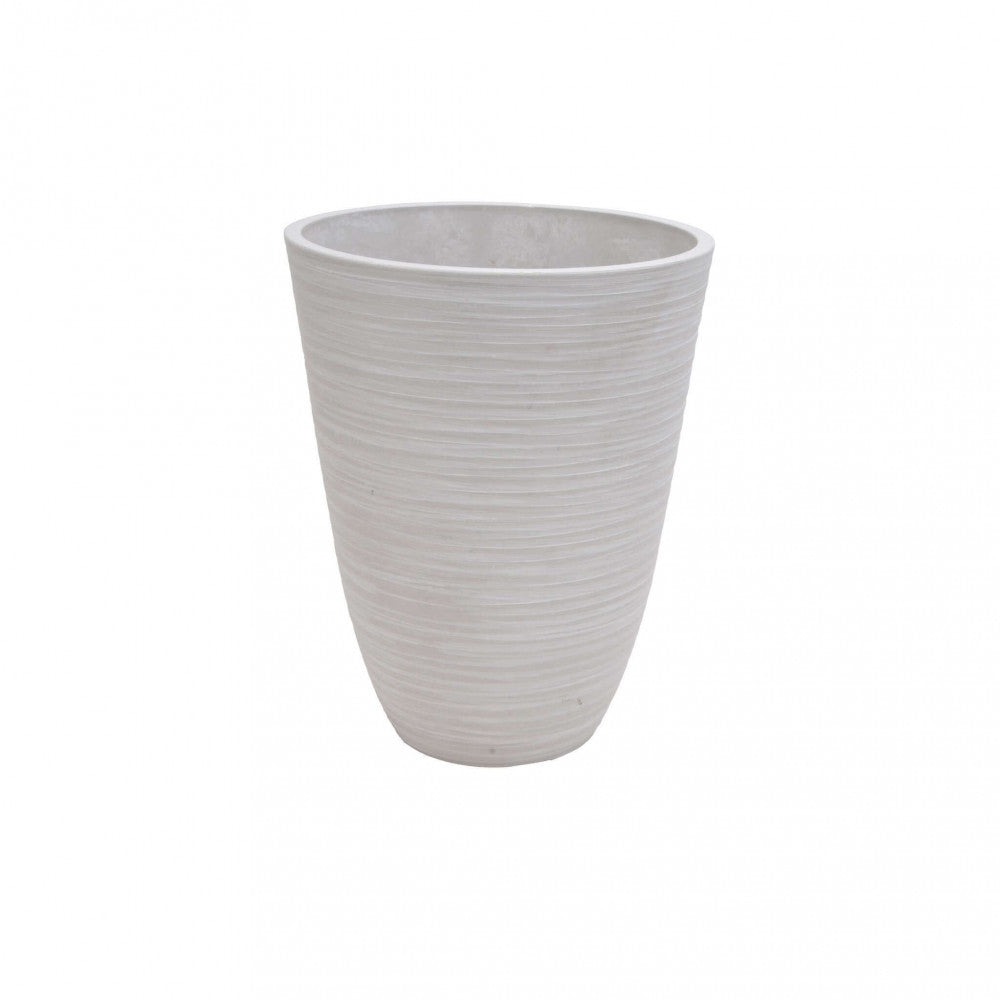 Vaso da giardino tondo grande in fibra sintetica diametro 39x46 cm Petunia