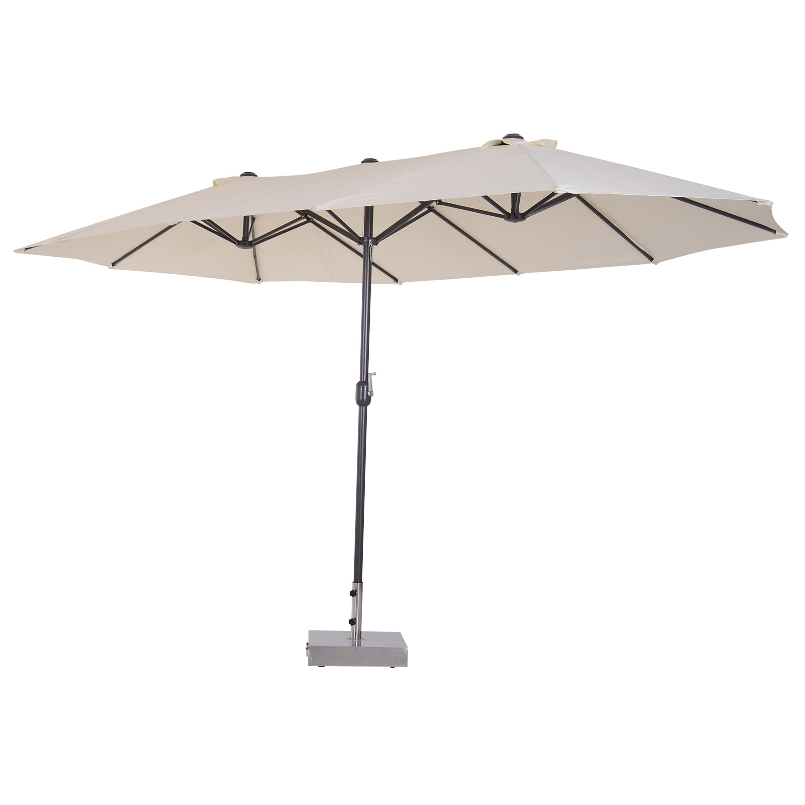 Ombrellone doppio da giardino in alluminio 460x270xH240 cm Alu Twin Beige