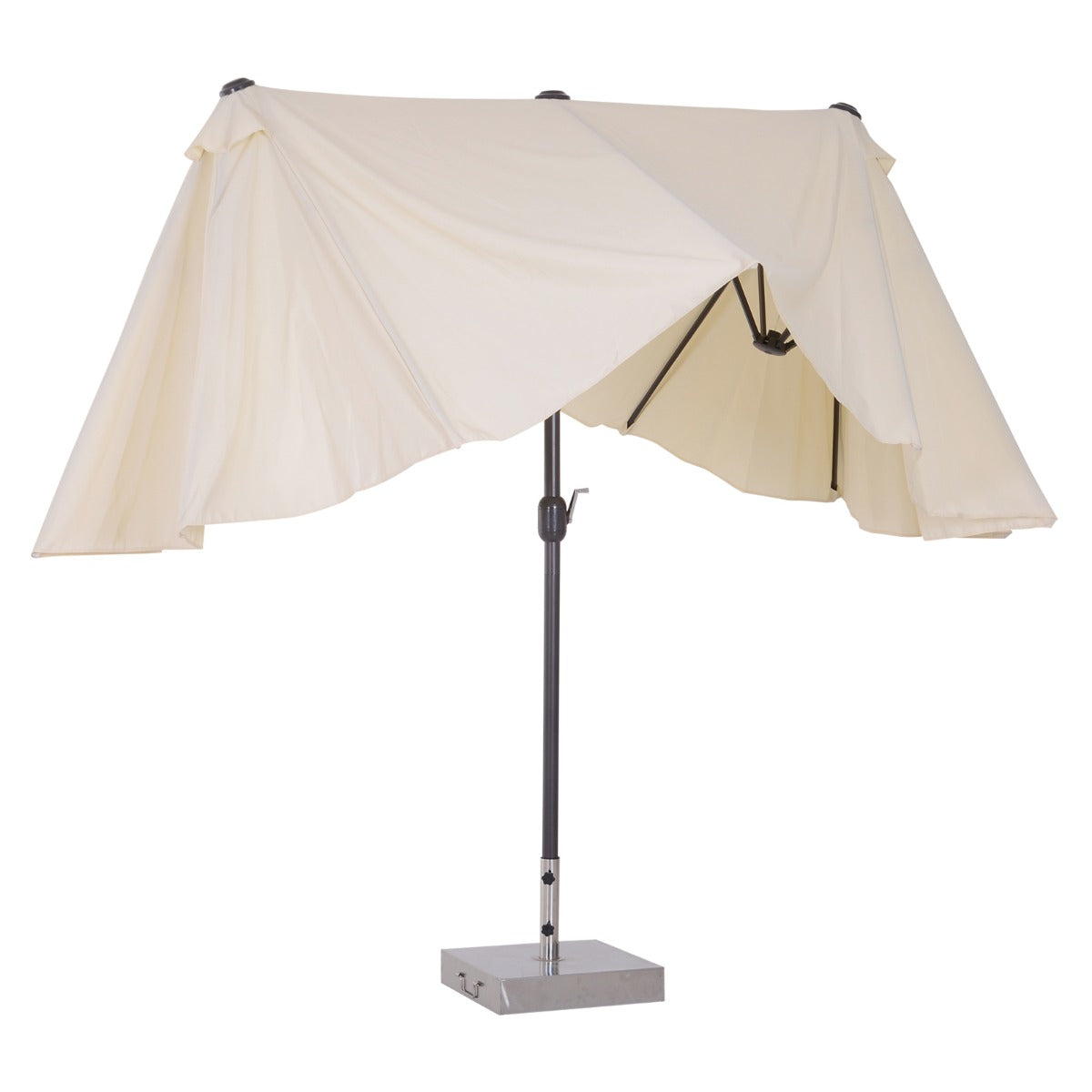 Ombrellone doppio da giardino in alluminio 460x270xH240 cm Alu Twin Beige