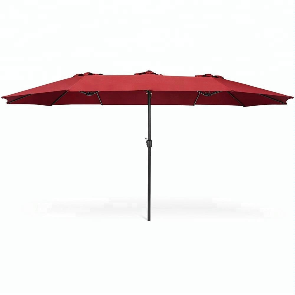 Ombrellone Doppio da giardino in alluminio Alu Twin 460x270xH240 cm Bordeaux