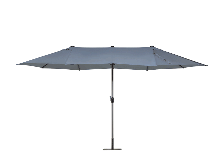 Ombrellone doppio da giardino in alluminio 460x270xH240 cm Alu Twin Grigio