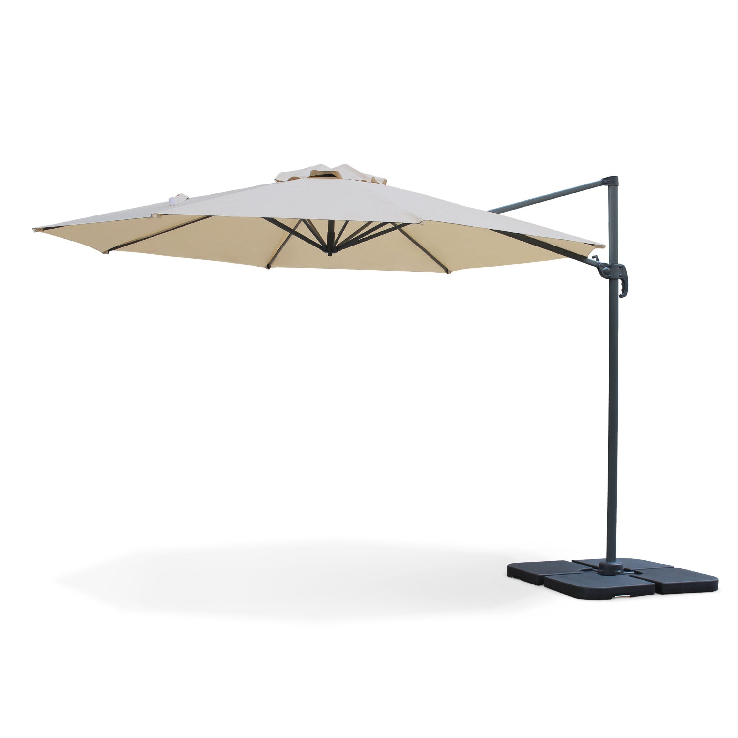 Ombrellone a braccio laterale 300 cm inclinabile struttura in alluminio Prestige Beige