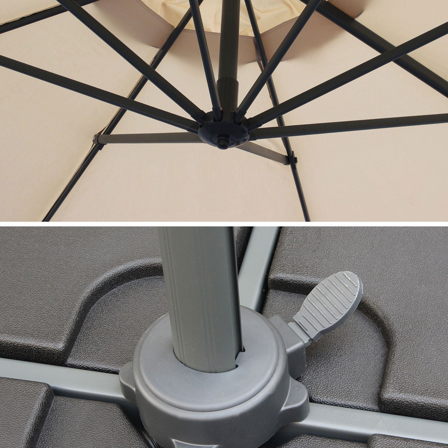 Ombrellone a braccio laterale 300 cm inclinabile struttura in alluminio Prestige Beige