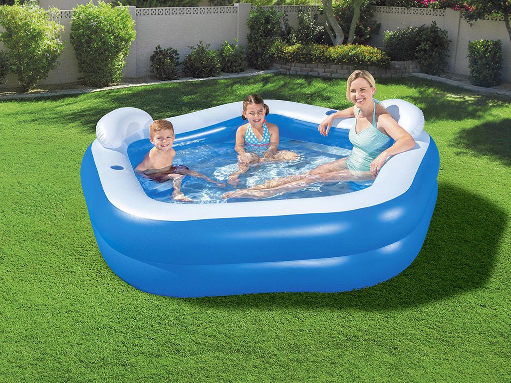 Piscina gonfiabile con sedute e poggiatesta 213x206 cm Bestway 54153