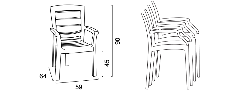 Poltrona sedia in resina da esterno giardino bianca Maxi Amazon