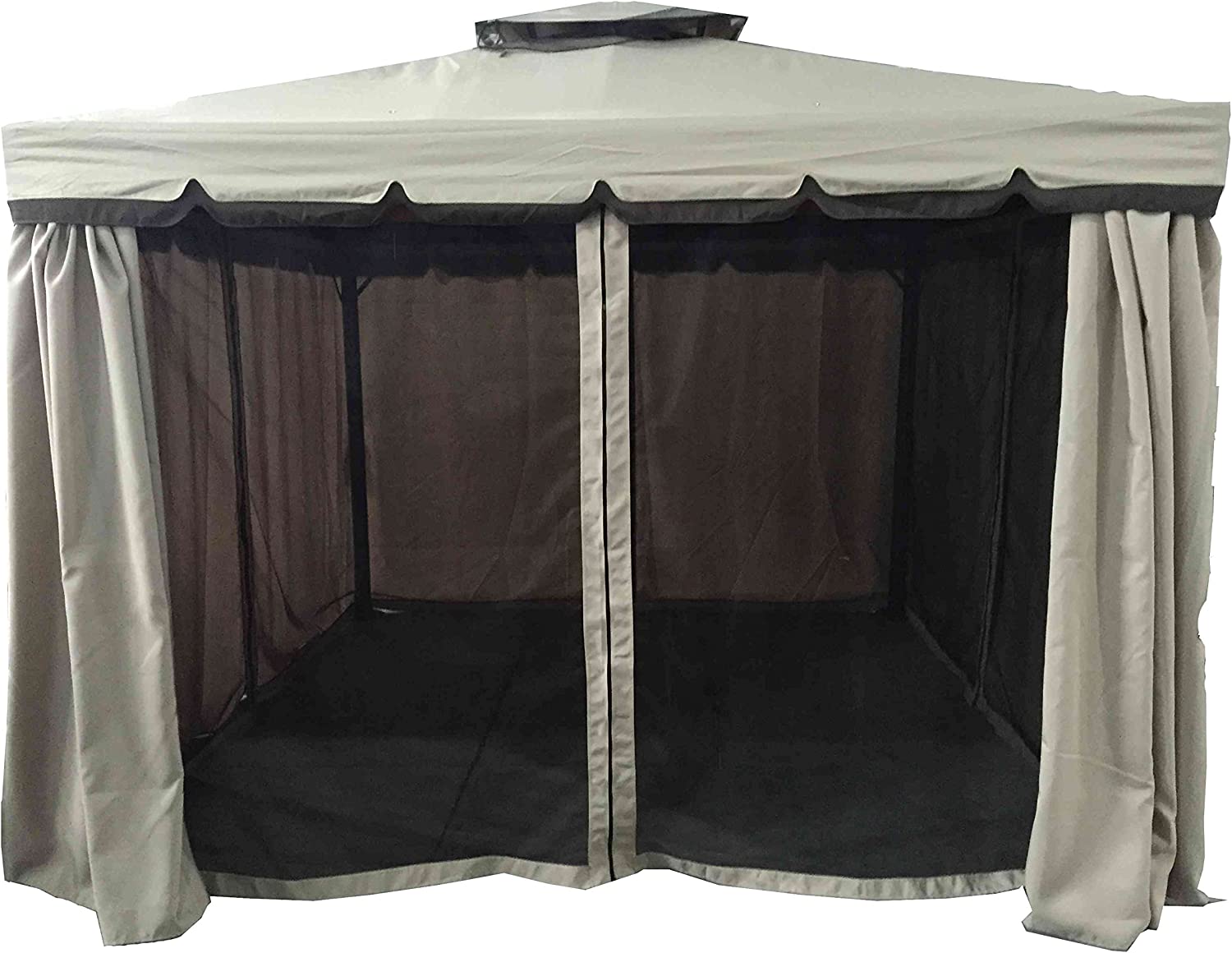 Gazebo da esterno 3x3 mt struttura in alluminio e telo in poliestere con tende laterali scorrevoli Privacy