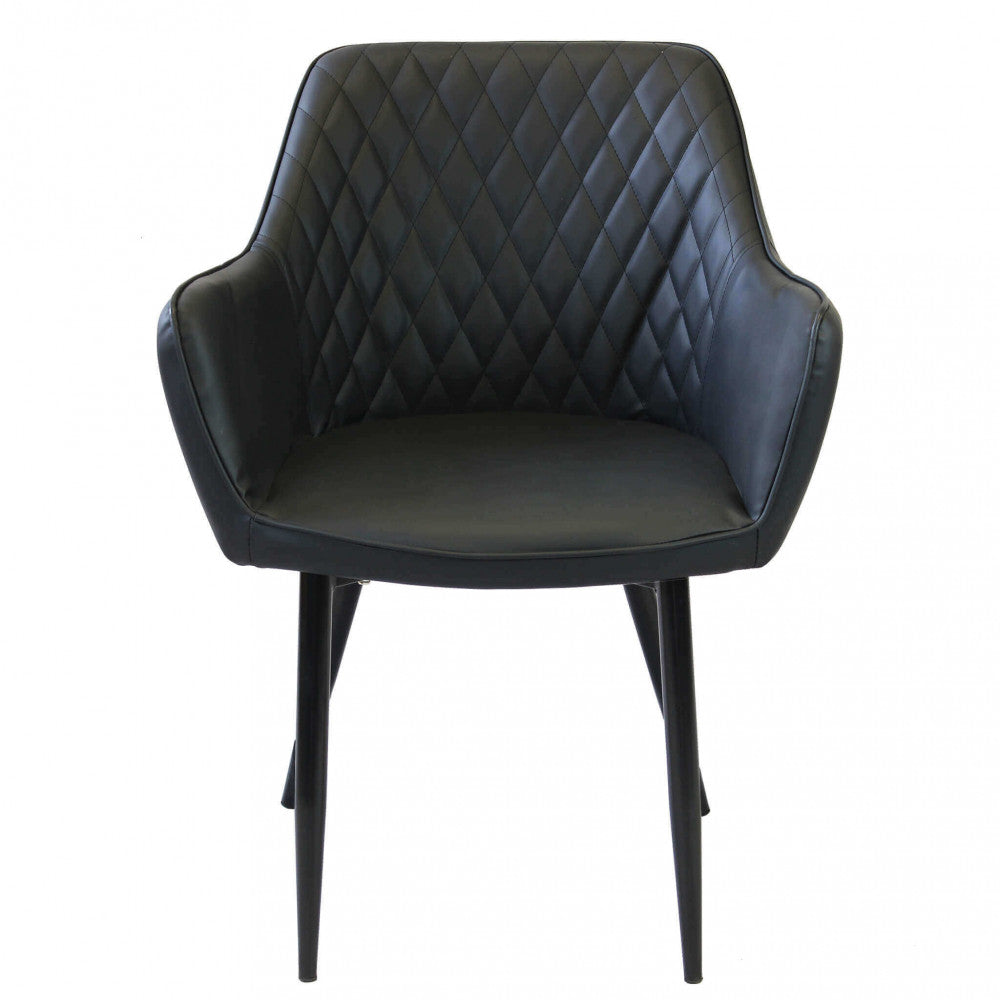 Sedia poltrona da interno con struttura in metallo e seduta larga imbottita rivestita in ecopelle Chair XL