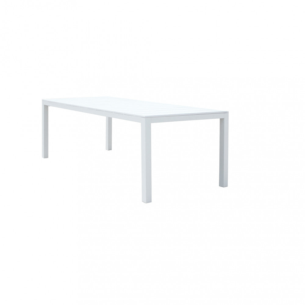 Tavolo estensibile da giardino con struttura in alluminio e piano effetto doghe Spenser