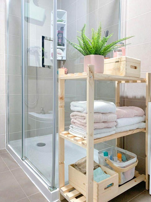 Scaffale in kit in legno massello naturale 5 ripiani 80x40x170H