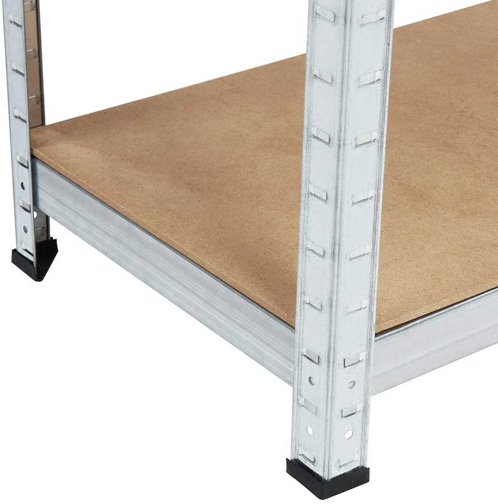 Scaffale in acciaio in kit 5 piani in MDF ad incastro Brixo Silver 150 kg