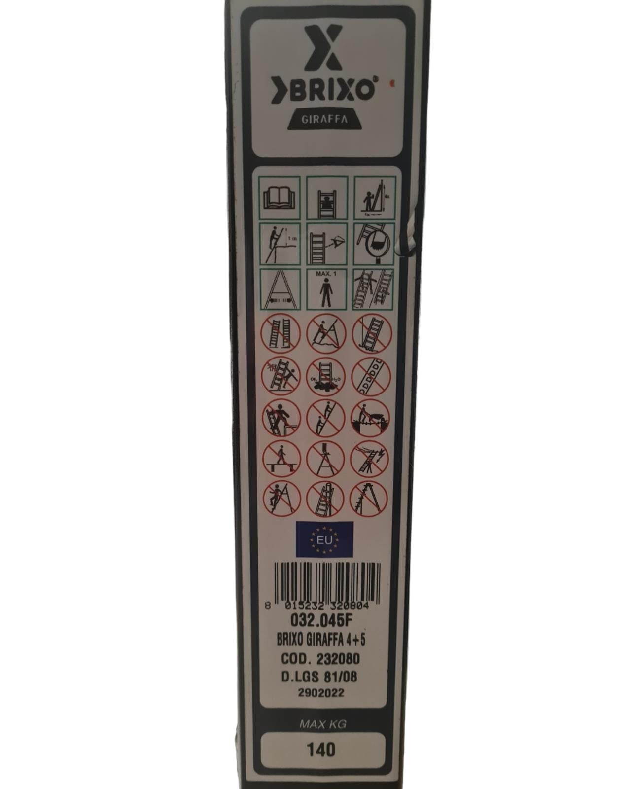 Scala telescopica a cavalletto in acciaio 4+5 gradini multifunzione cm Giraffa Brixo