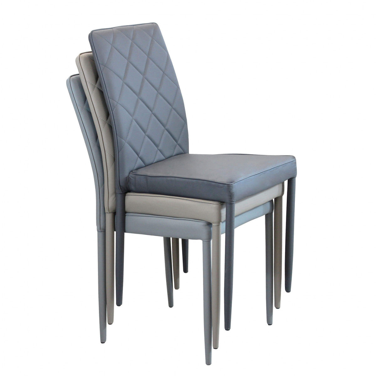 Sedia da pranzo per interni in acciaio ed ecopelle Skin