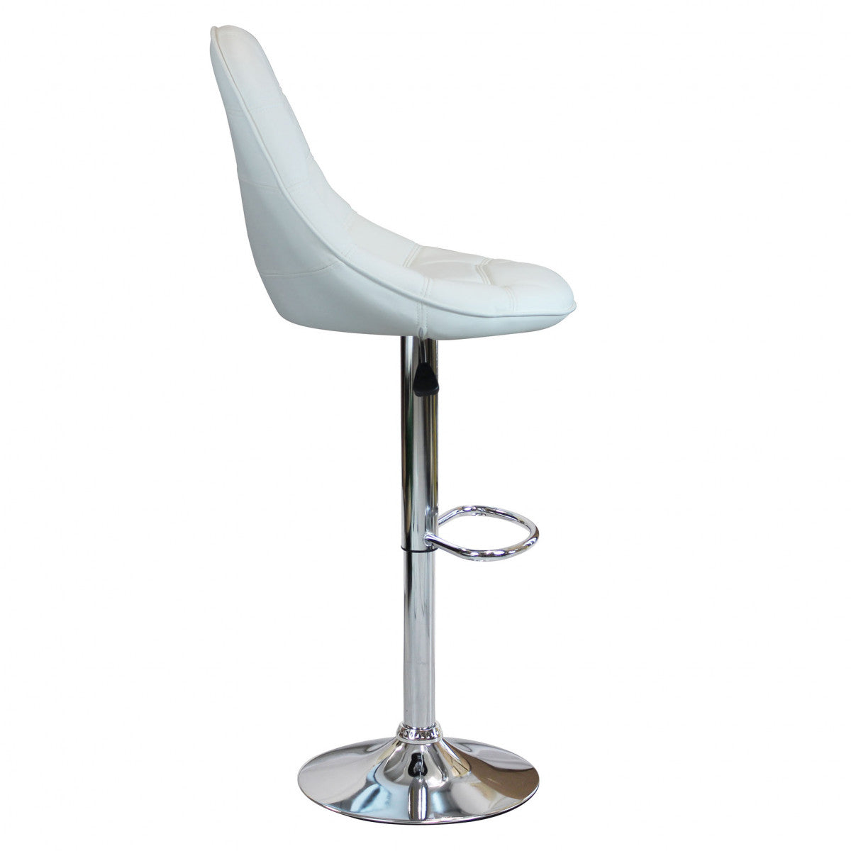 Sgabello in acciaio e ecopelle da interno bar con altezza regolabile Sil