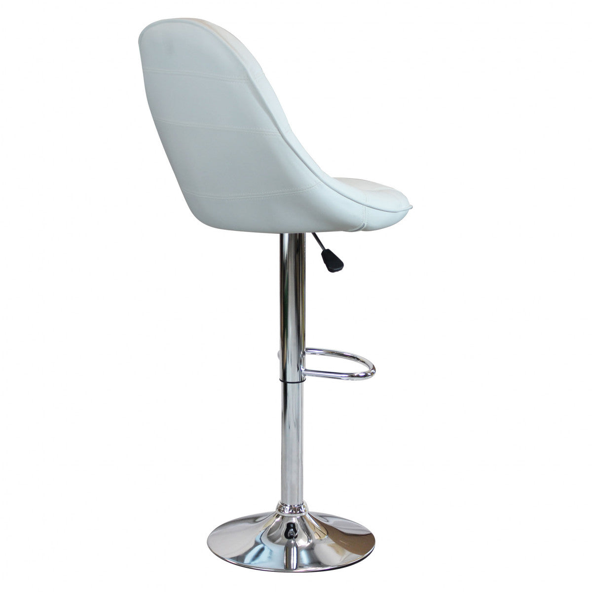 Sgabello in acciaio e ecopelle da interno bar con altezza regolabile Sil