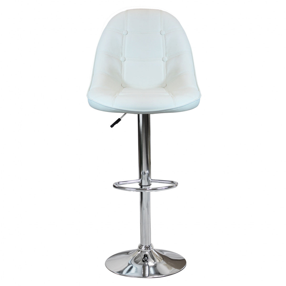 Sgabello in acciaio e ecopelle da interno bar con altezza regolabile Sil