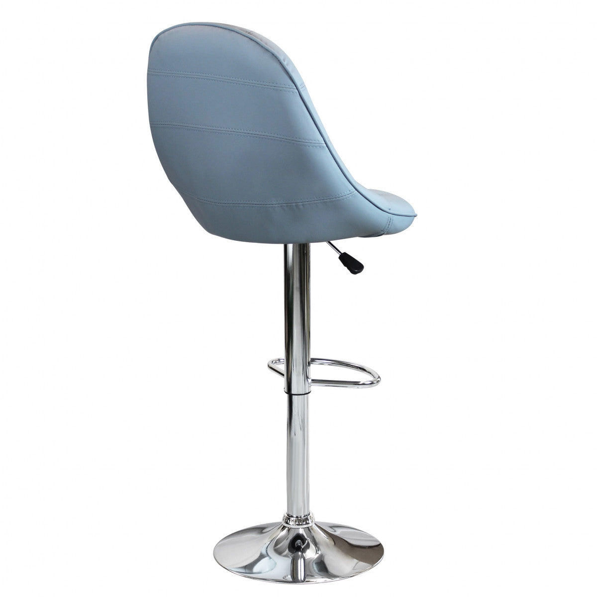 Sgabello in acciaio e ecopelle da interno bar con altezza regolabile Sil