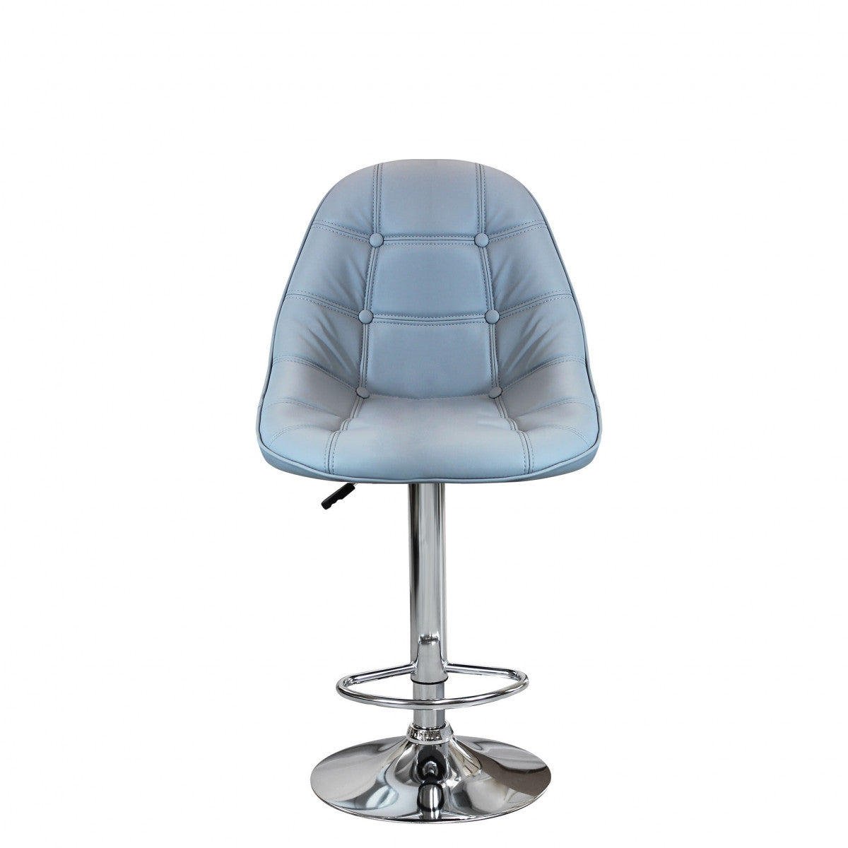 Sgabello in acciaio e ecopelle da interno bar con altezza regolabile Sil