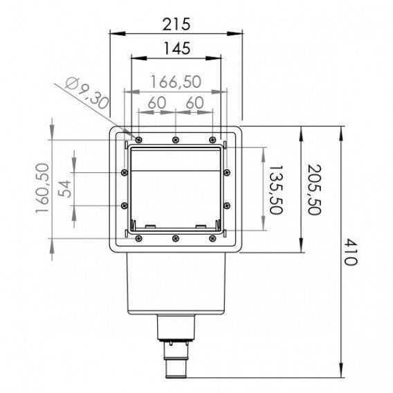 Skimmer a parete in kit per piscine in acciaio grigio GRE AR100G