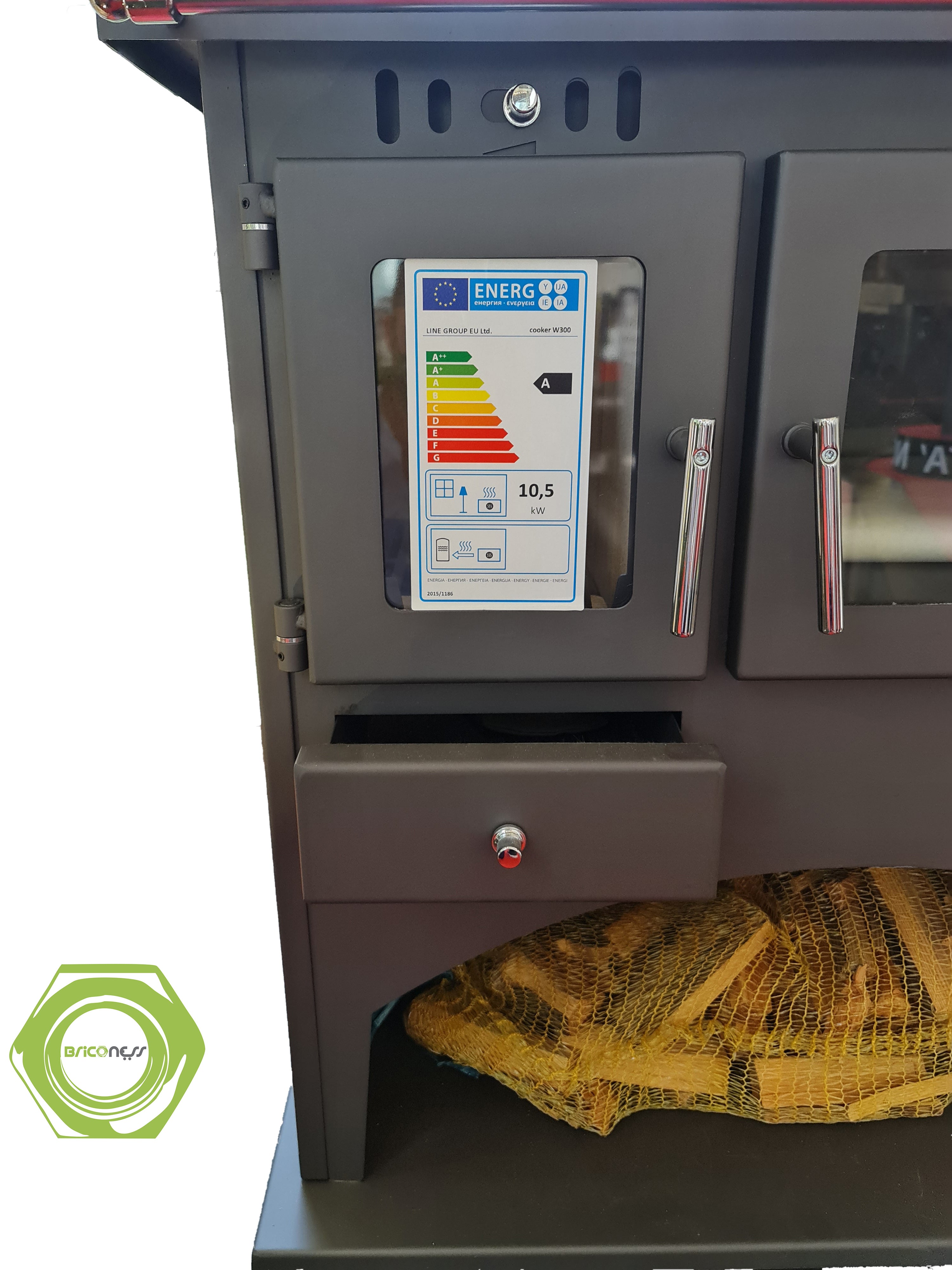 Cucina stufa a Legna con forno antracite 10.5 kw Folk