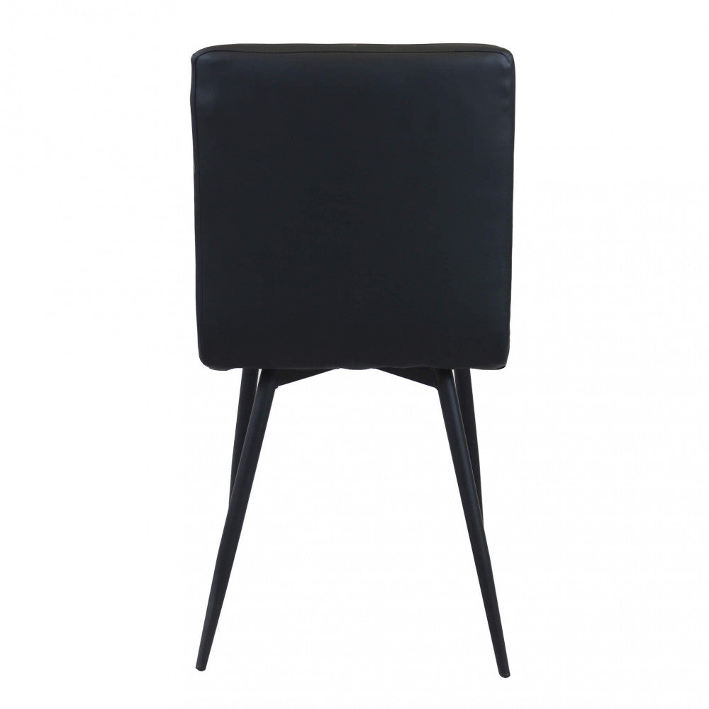 Sedia da interno sala da pranzo con struttura in metallo e seduta larga rivestita in ecopelle Ginter