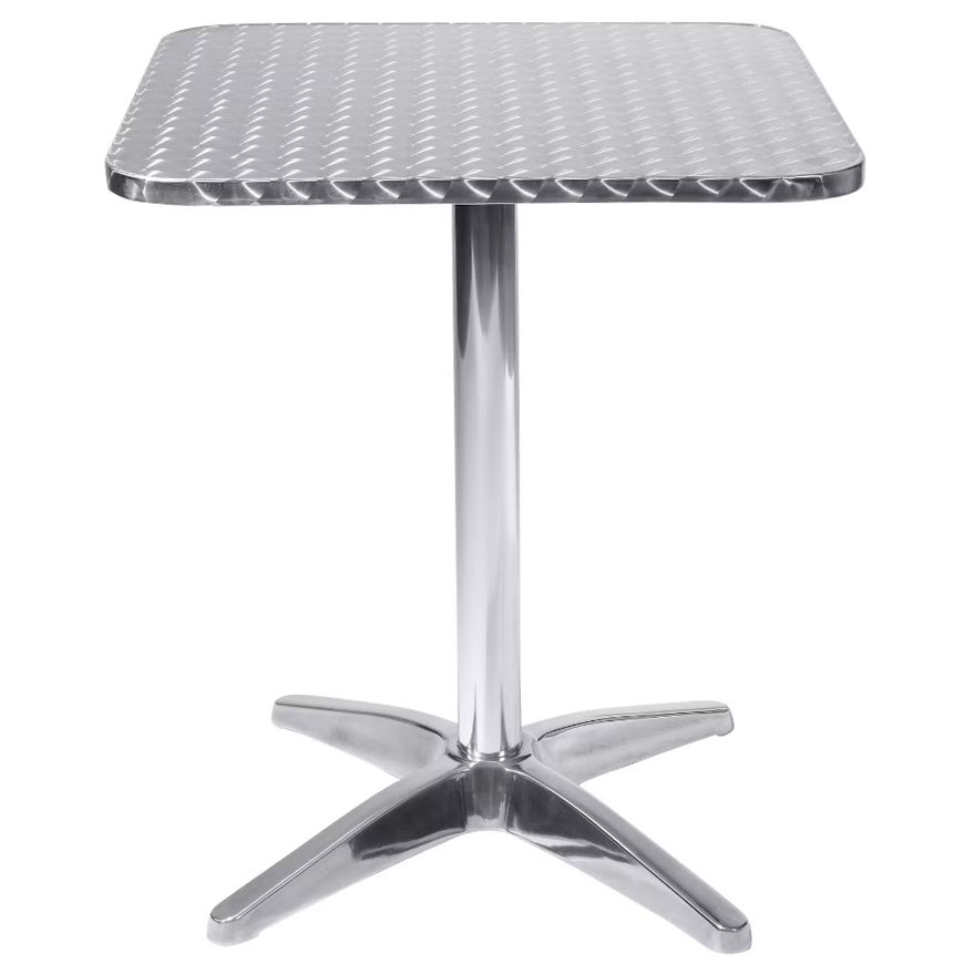 Tavolo quadrato a colonna in alluminio waterproof 60x60xH70 cm per bar e ristoranti