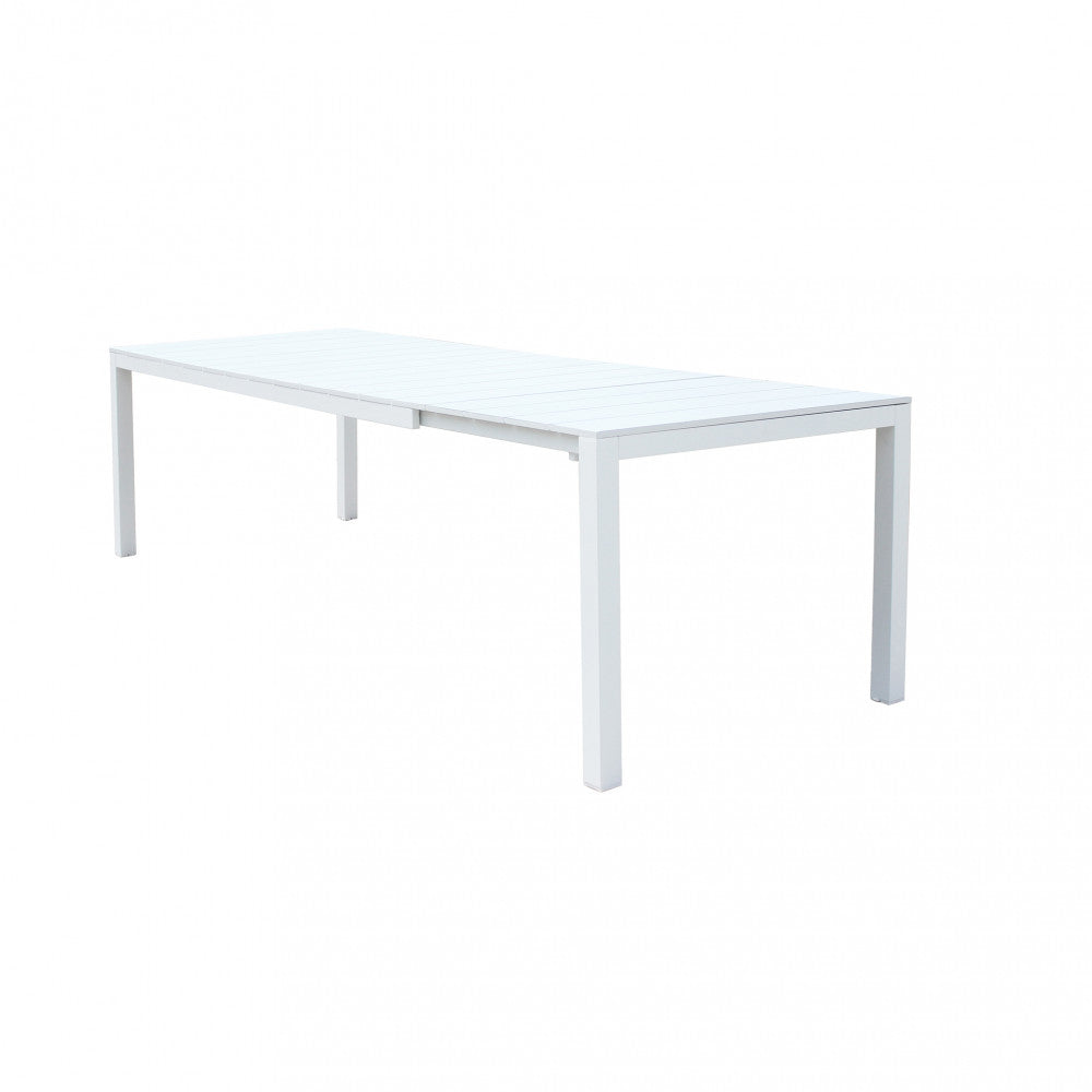 Tavolo estensibile da giardino con struttura in alluminio e piano effetto doghe Spenser