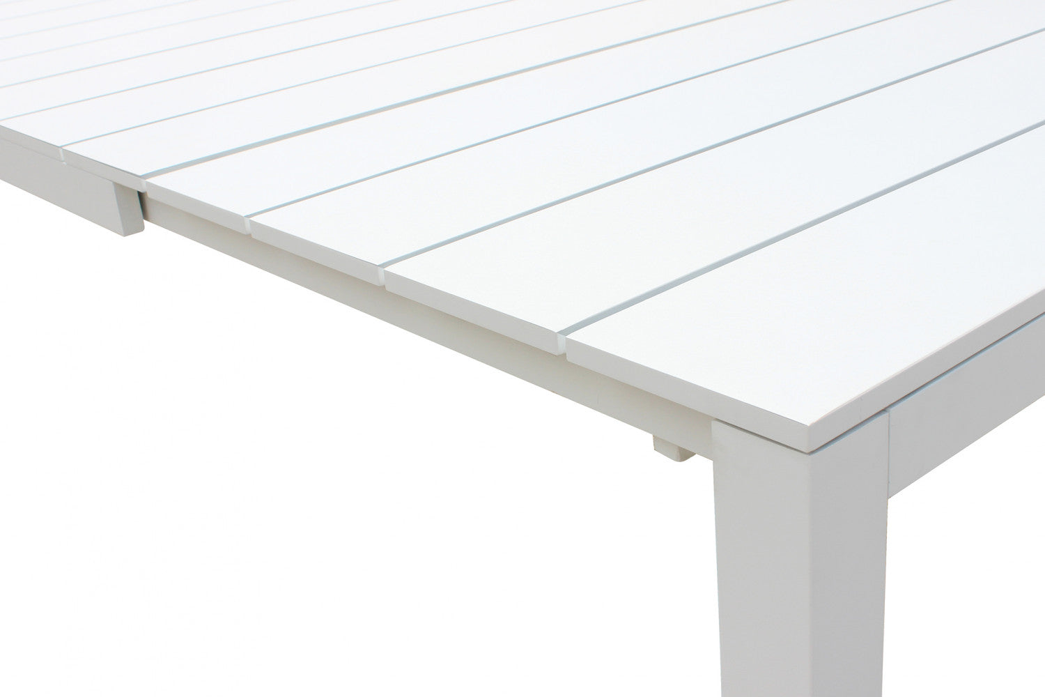 Tavolo da esterno allungabile 149/215 cm in alluminio con piedi regolabili e piano a doghe TEODOSIO