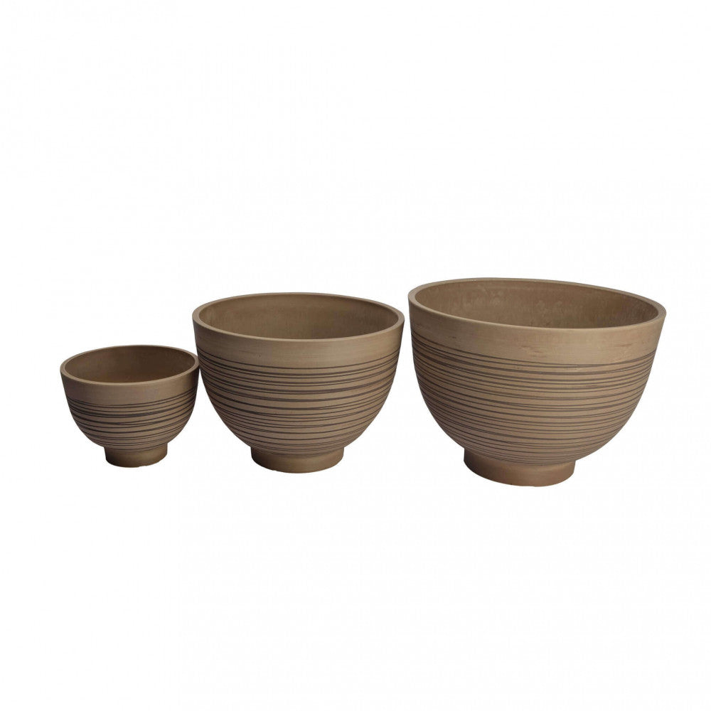 Vaso largo basso da giardino in fibra di argilla Ø45x32 cm Agapanto