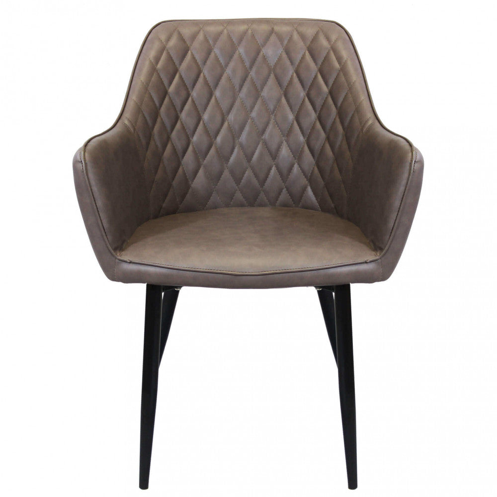 Sedia poltrona da interno con struttura in metallo e seduta larga imbottita rivestita in ecopelle Chair XL