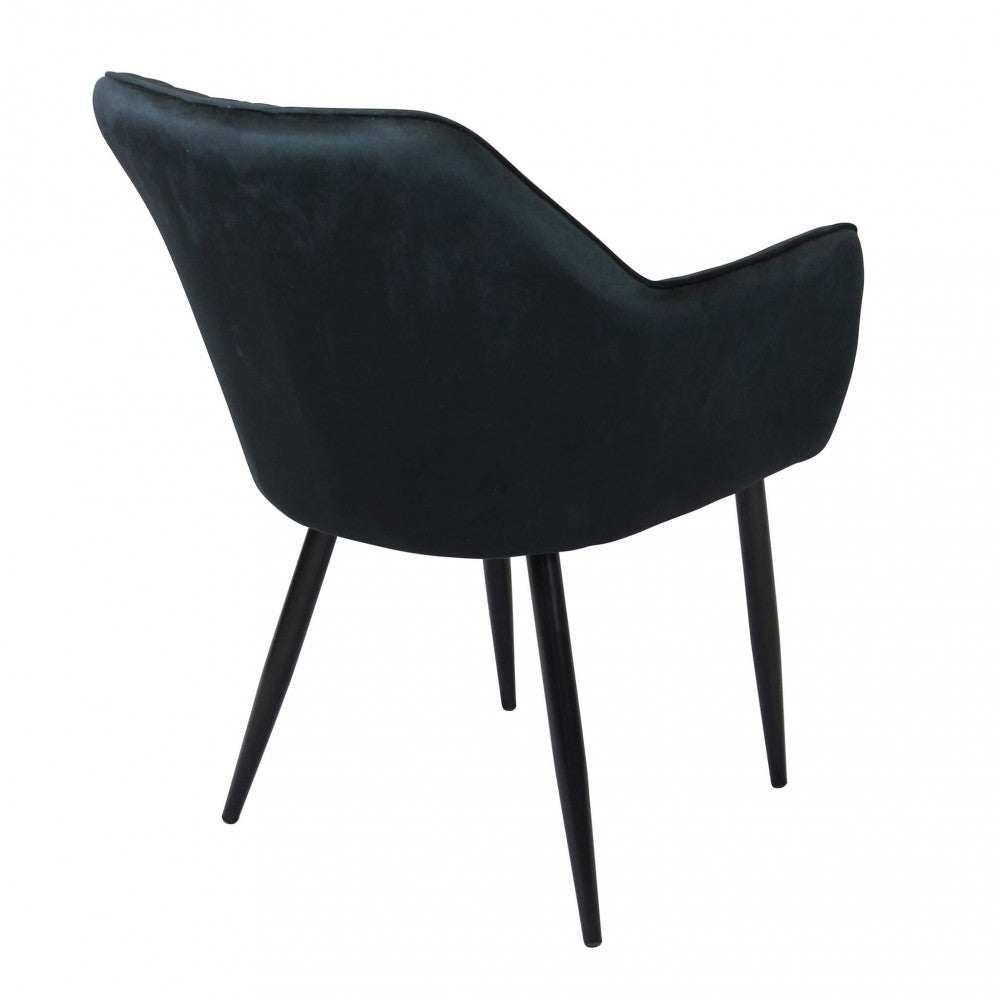 Sedia poltrona design da interno con struttura in metallo e seduta rivestita in velluto Dobby